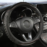 Faux Leather Steering Wheel Cover – Non-Slip Honeycomb Grip, Universal 38cm Fit