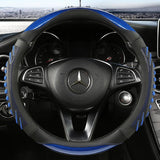 Faux Leather Steering Wheel Cover – Non-Slip Honeycomb Grip, Universal 38cm Fit