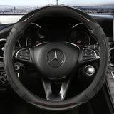 Faux Leather Steering Wheel Cover – Non-Slip Honeycomb Grip, Universal 38cm Fit