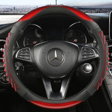 Faux Leather Steering Wheel Cover – Non-Slip Honeycomb Grip, Universal 38cm Fit