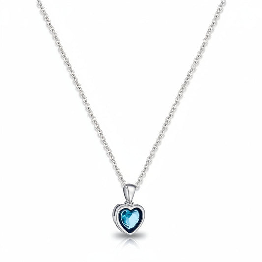 Silver Heart Pendant Necklace – Sapphire Birthstone & Women's Jewelry