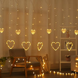 String Lights Heart Shaped Warm LED Window Decoration