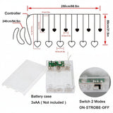 String Lights Heart Shaped Warm LED Window Decoration