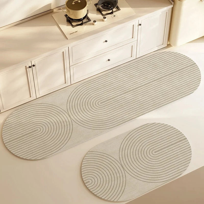 BowLift | Kitchen & Bath Mat AquaStone | Diatomite & Velvet Look | Super Absorbent & Non-Slip | Washable & Durable