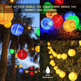 Solar LED Lantern String Lights – IP65 Waterproof, 8 Modes & Warm White