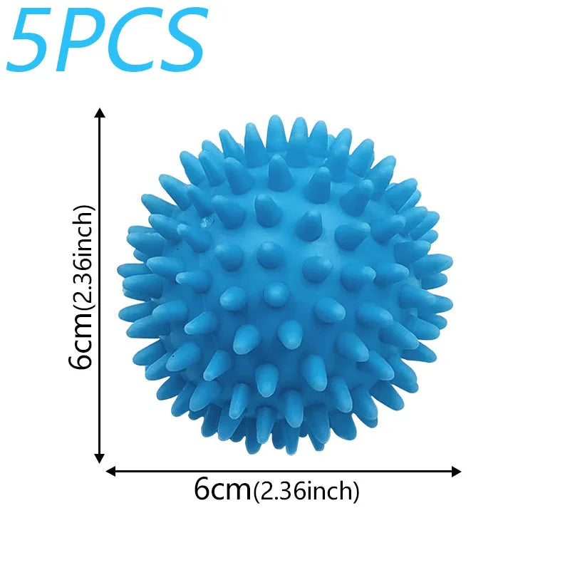Reusable Laundry Balls – Set of 5, 6cm PVC & Softener-Free Fabric Care