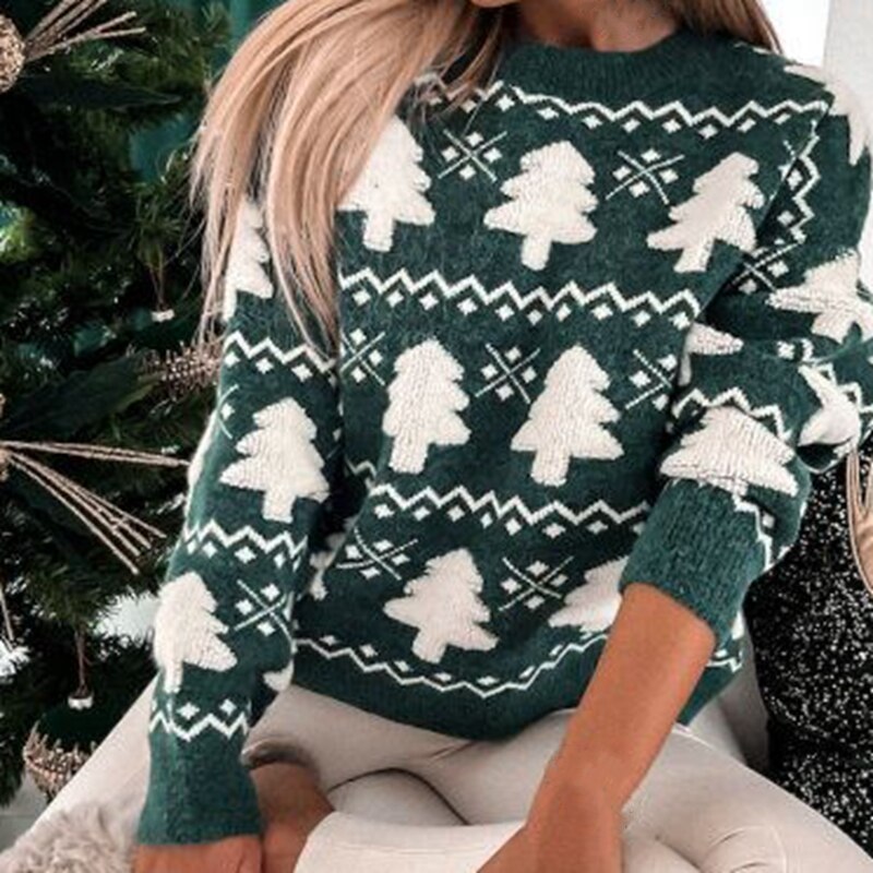 Enhanced Product Title: "Katy's Sweater | Festive Women's Christmas Sweater with Christmas Tree Design" 

This title is optimized for clarity and includes relevant keywords that potential customers might search for.