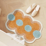 Non-Slip Bath Rug – Geometric Pattern, Absorbent Polyester & TPR Anti-Slip Backing