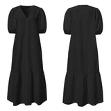 Plus-Size V-Neck Maxi Dress - Elegant & Flattering Sexy Evening Wear