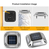 Solar LED Ground Lights – 8 LEDs, Auto Light Sensor & Weatherproof, Set of 4