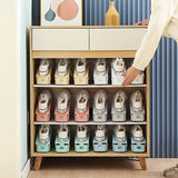 Adjustable Shoe Slot Organizer – 3-Level Height, Stackable & Non-Slip