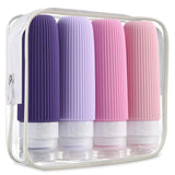 Silicone Travel Bottle Set – 4×90ml, Leak-Proof & Toiletry Bag