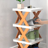 Foldable Shoe Rack – Plastic, 3–7 Tiers, Holds Up to 14 Pairs