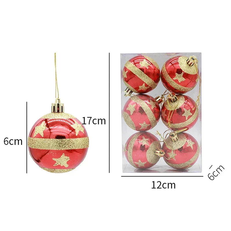 Elegant Snowflake Christmas Bauble Set – Red, White and Gold Ornaments