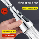 360° Swivel Faucet Aerator – 3 Spray Modes, Water-Saving & Tool-Free Install