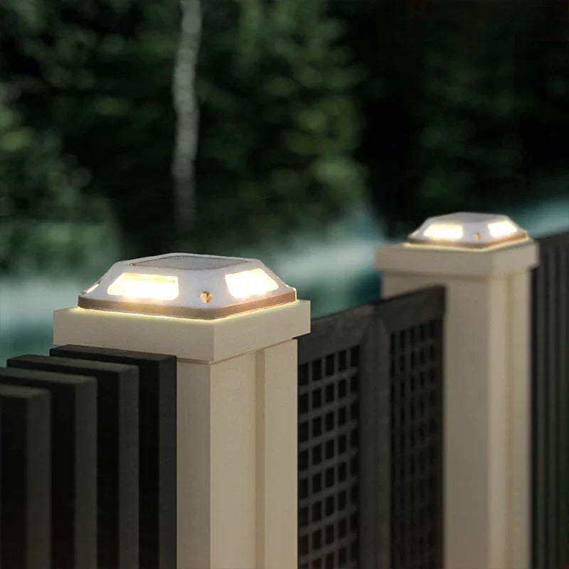 Solar LED Ground Lights – 8 LEDs, Auto Light Sensor & Weatherproof, Set of 4