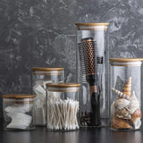 Glass Storage Jars with Wooden Lids – Airtight, Set of 5 & 300-950ml