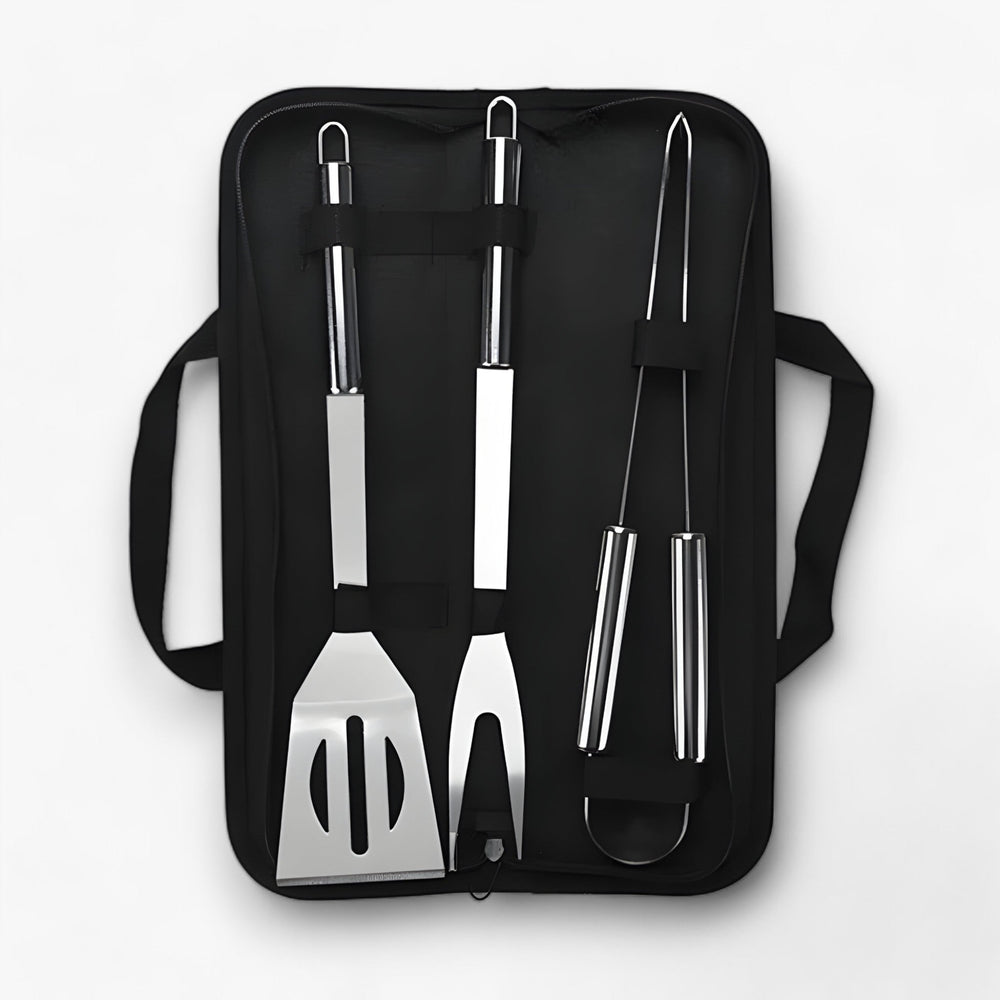 Optimized Product Title: **Edelstahl Grillbesteck Set mit Tragetasche – 3-teilig & 5-teilig – Hochwertiges BBQ Zubehör für Grillliebhaber** 

This title includes relevant keywords for better visibility while highlighting the product's features and appeal.