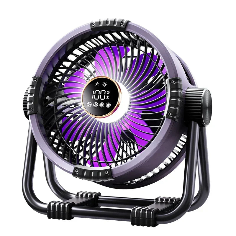 Camping Fan with 20,000mAh Battery, LED Light & Remote Control - WindMate
