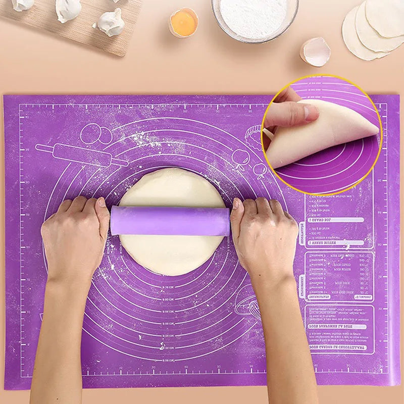 Silicone Baking Mat with Measurements – Non-Slip, 65×45 cm & Food-Grade BPA-Free