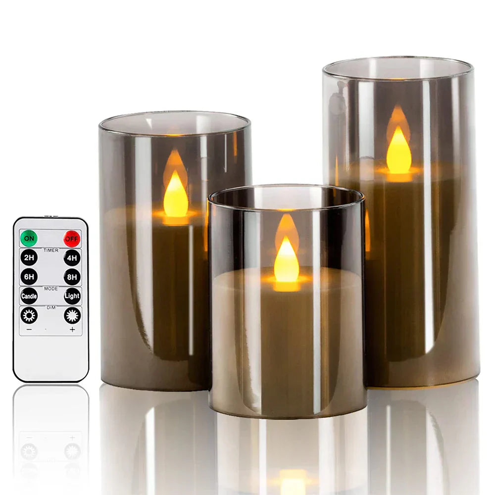 Realistic LED Candle Set - Flameless, Battery Operated, Perfect for Home Decor & Events