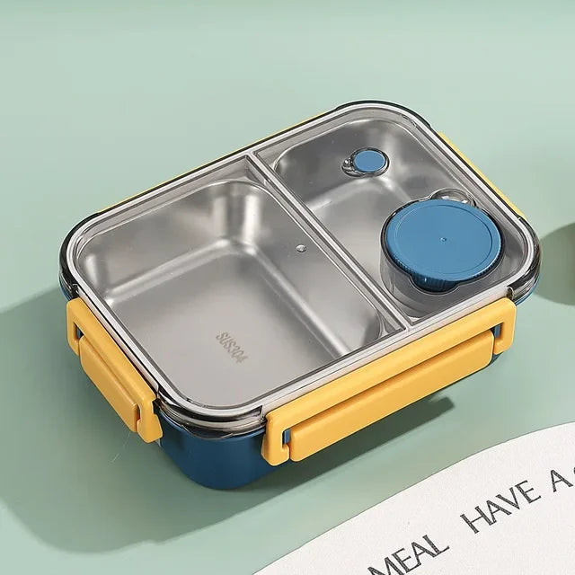 Lunchbox Edelstahl 3-geteilt mit Heizfunktion