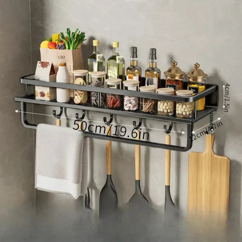 MetroRack – Modern Black Kitchen Wall Shelf