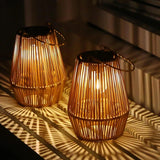 Handwoven Solar Garden Light – Warm White LED, Waterproof Pathway Lantern