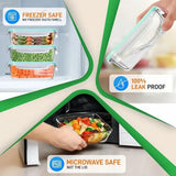 Glass Food Storage Container Set – 5 Airtight Lids, Borosilicate & Oven-Safe