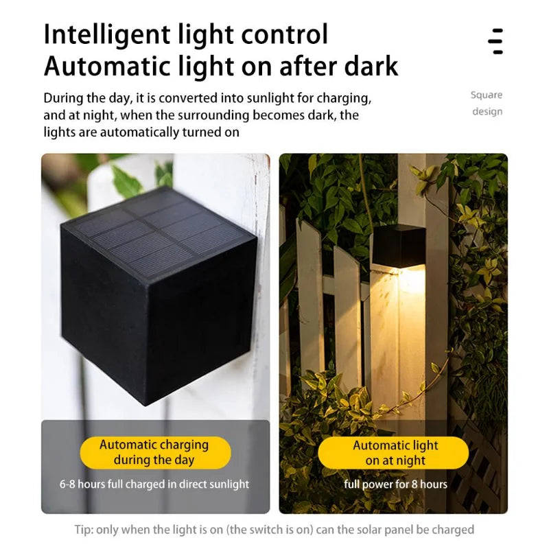 Solar LED Wall Light – RGB Color Change, Cordless & Outdoor Waterproof