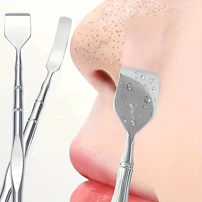 Blackhead Remover Set – Double-Sided Stainless Steel, Polished & Ergonomic Grip