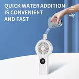 Mini Handheld Fan – Water Mister, Power Bank Function & 100 Speed Levels