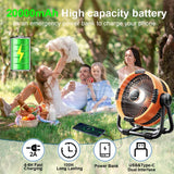 Camping Fan with 20,000mAh Battery, LED Light & Remote Control - WindMate