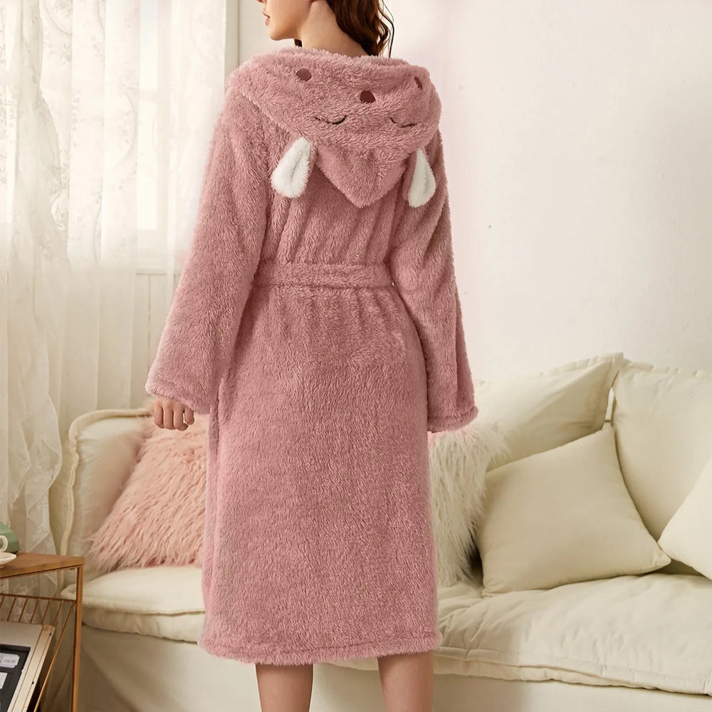 Gemütlicher Flanell-Bademantel mit Kapuze für Damen und Herren – Weich, Warm und Stylish