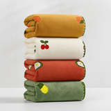 Fruit Embroidery Bath Towel – Soft Absorbent Cotton, 35×75 & 70×140cm, Avocado & Strawberry