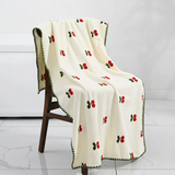 Fruit Embroidery Bath Towel – Soft Absorbent Cotton, 35×75 & 70×140cm, Avocado & Strawberry