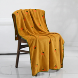 Fruit Embroidery Bath Towel – Soft Absorbent Cotton, 35×75 & 70×140cm, Avocado & Strawberry