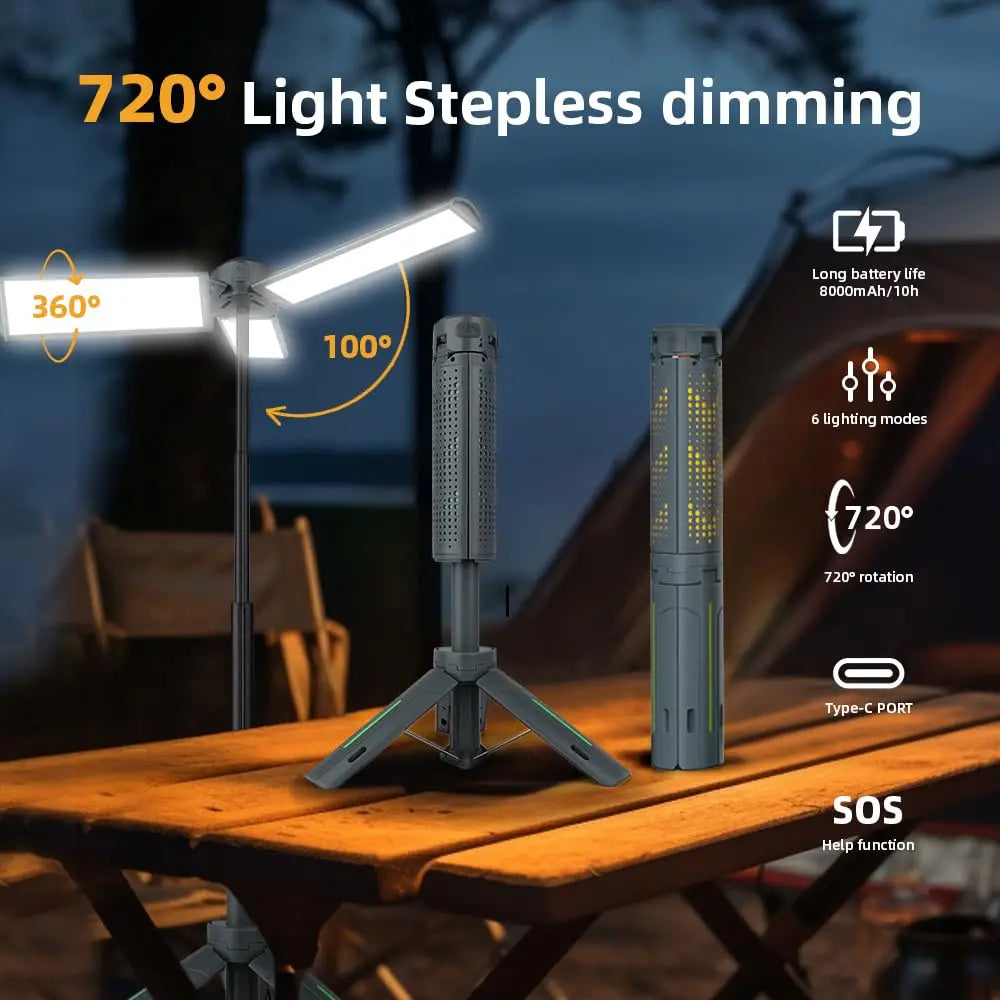 LED Camping Lantern – 8000mAh Power Bank, 3 Light Modes & Waterproof
