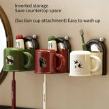 Wall-Mounted Toothbrush Holder with Cup – Suction Mount, ABS & No-Drill