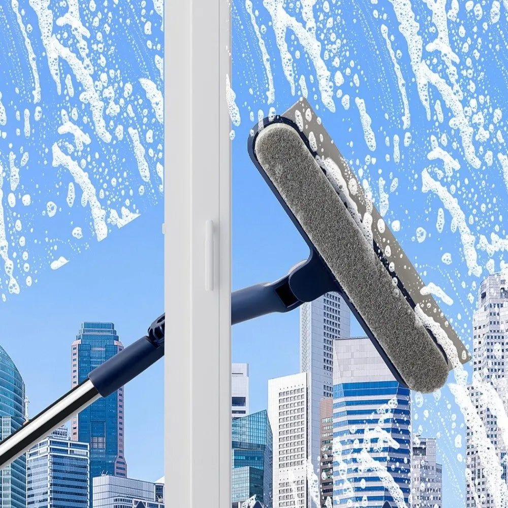 Telescopic Window Cleaner – Extendable 60–160cm, Swivel Head & Microfiber Pad