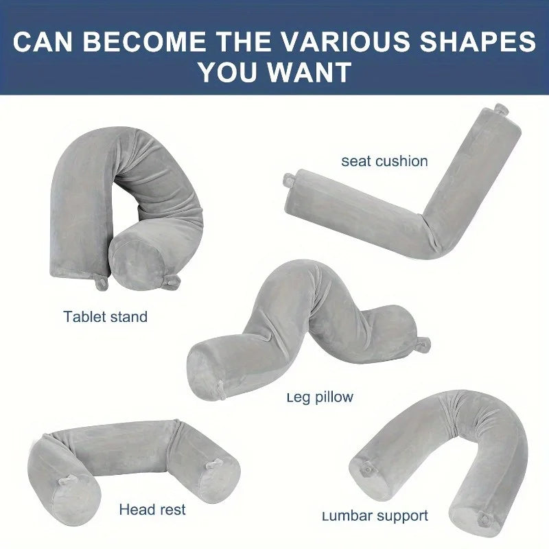 Bendable Memory Foam Travel Pillow – Neck & Chin Support, Washable Cover
