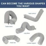 Bendable Memory Foam Travel Pillow – Neck & Chin Support, Washable Cover