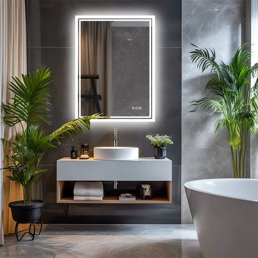 LED Backlit Bathroom Mirror – Frameless, Dimmable & Anti-Fog