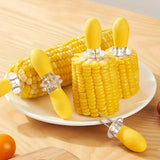 Stainless Steel Corn Cob Holders – Set of 2, Food-Safe & Non-Slip Prongs