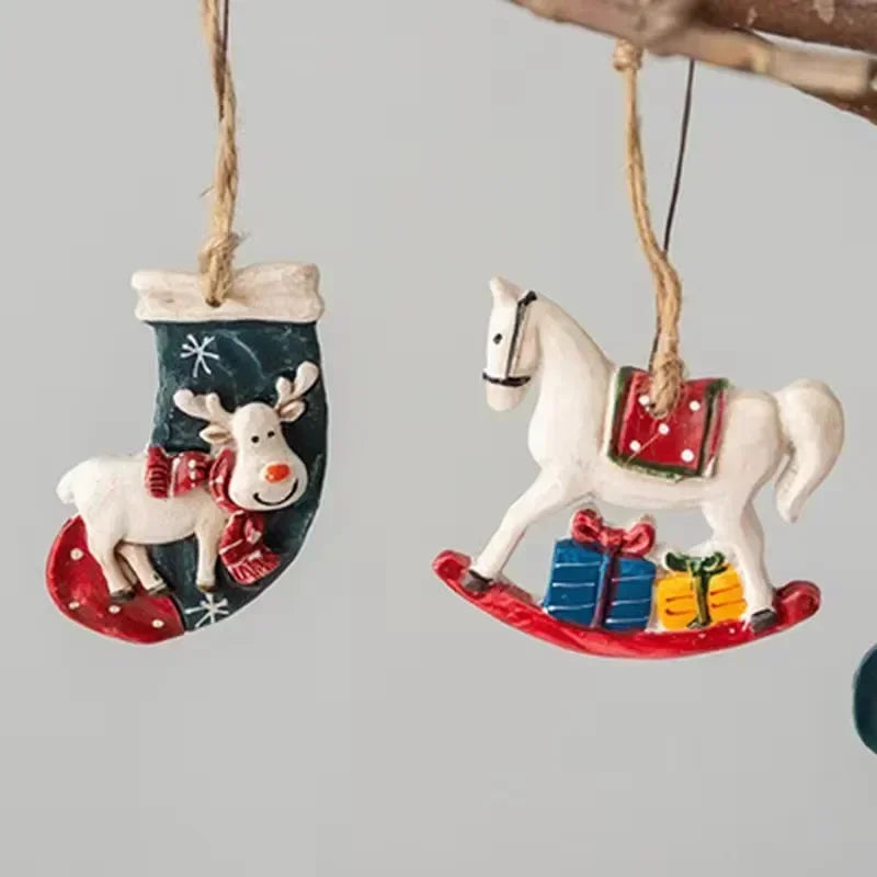 Classic Christmas Stockings with Reindeer Design – Hanging Fireplace Stocking
