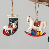 Classic Christmas Stockings with Reindeer Design – Hanging Fireplace Stocking