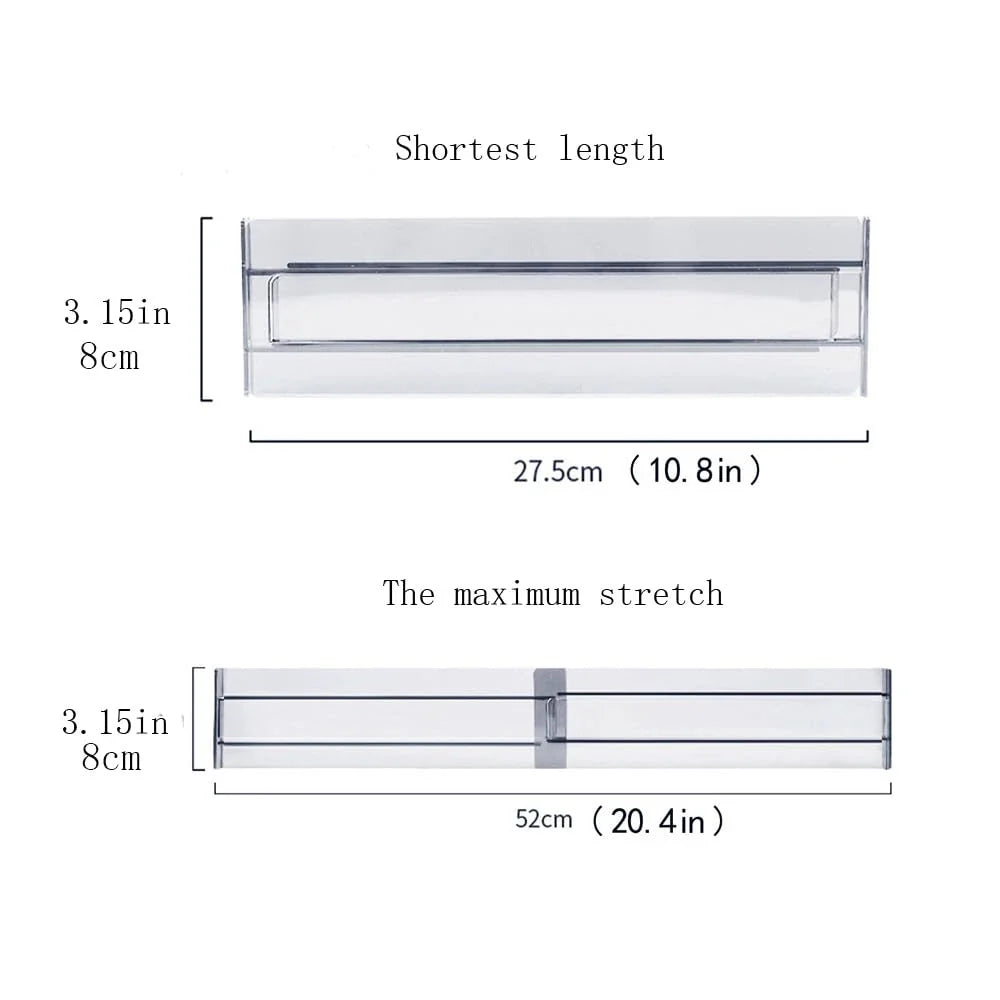 Adjustable Drawer Dividers – Clear Plastic, Expandable & 6-Pack