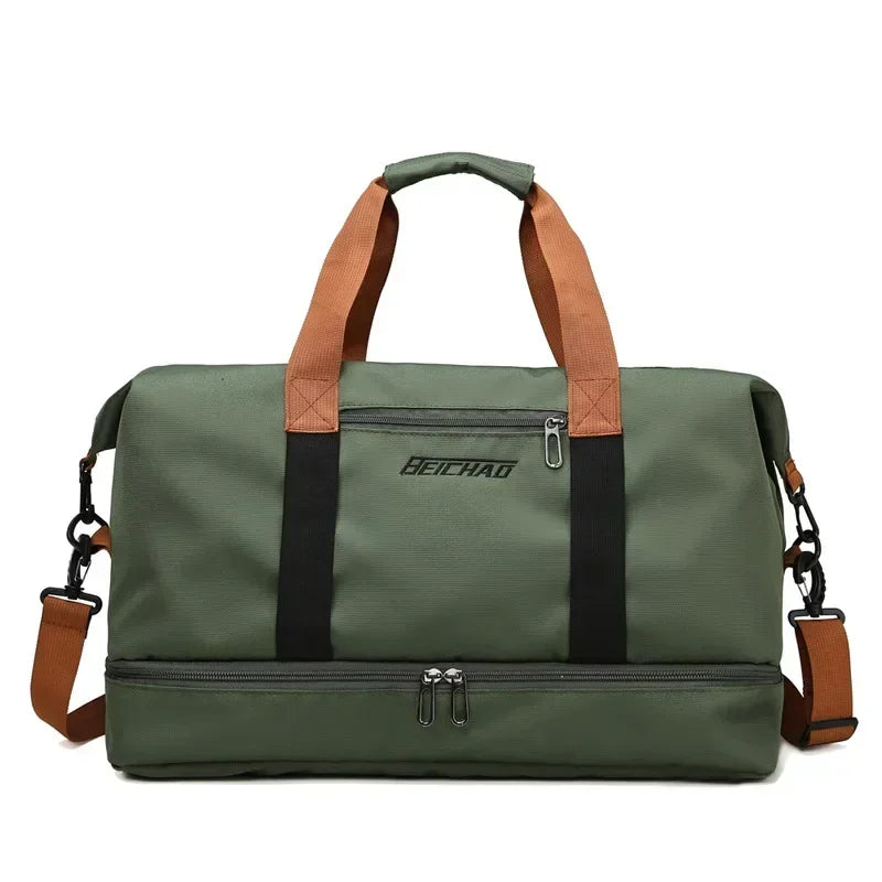 Gym Duffel Bag – Shoe Compartment, Wet-Dry Separation, Water-Repellent 46×28×25cm