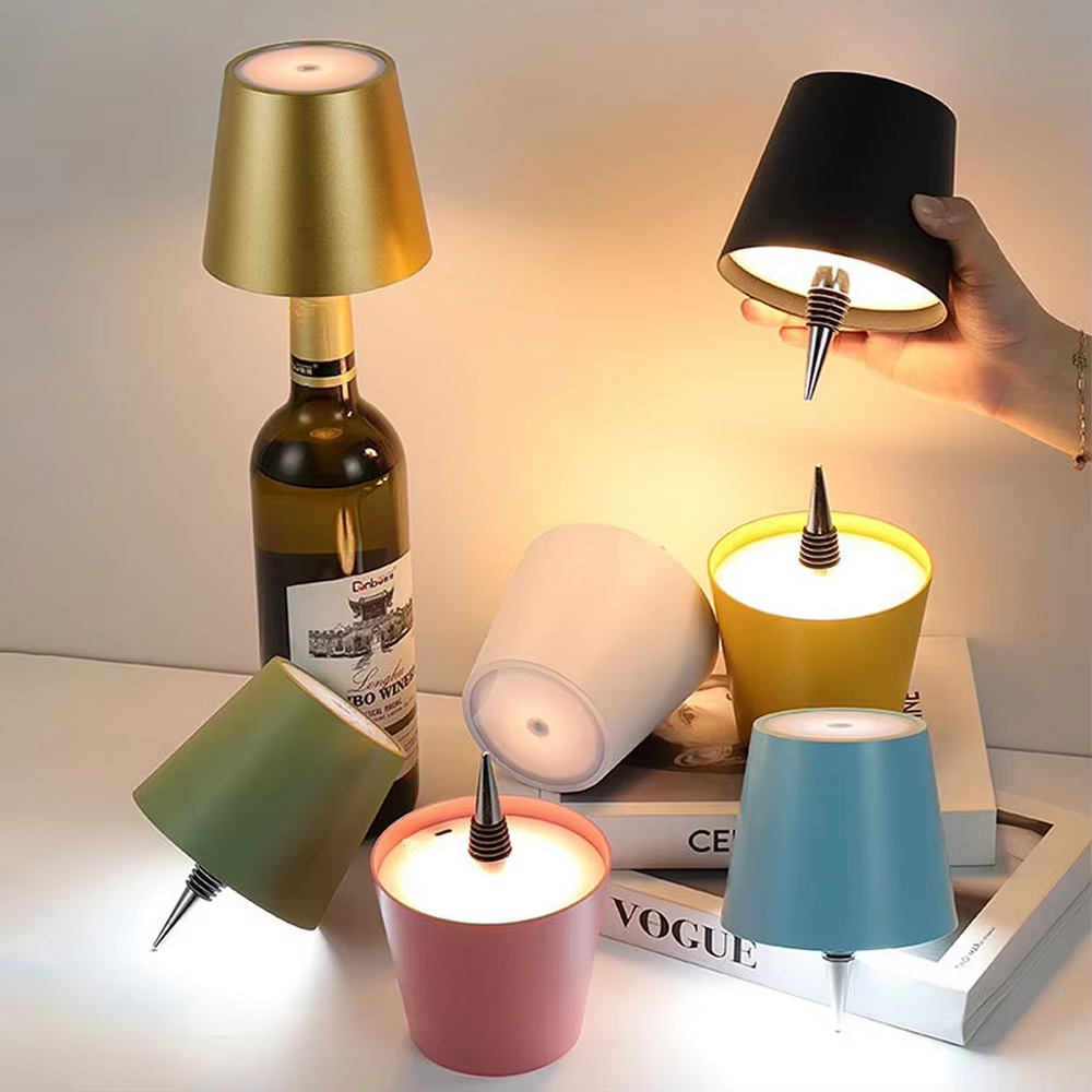 LED Bottle Cap Lamp – USB Rechargeable, Touch Dimmable & Warm White for Any Bottle
