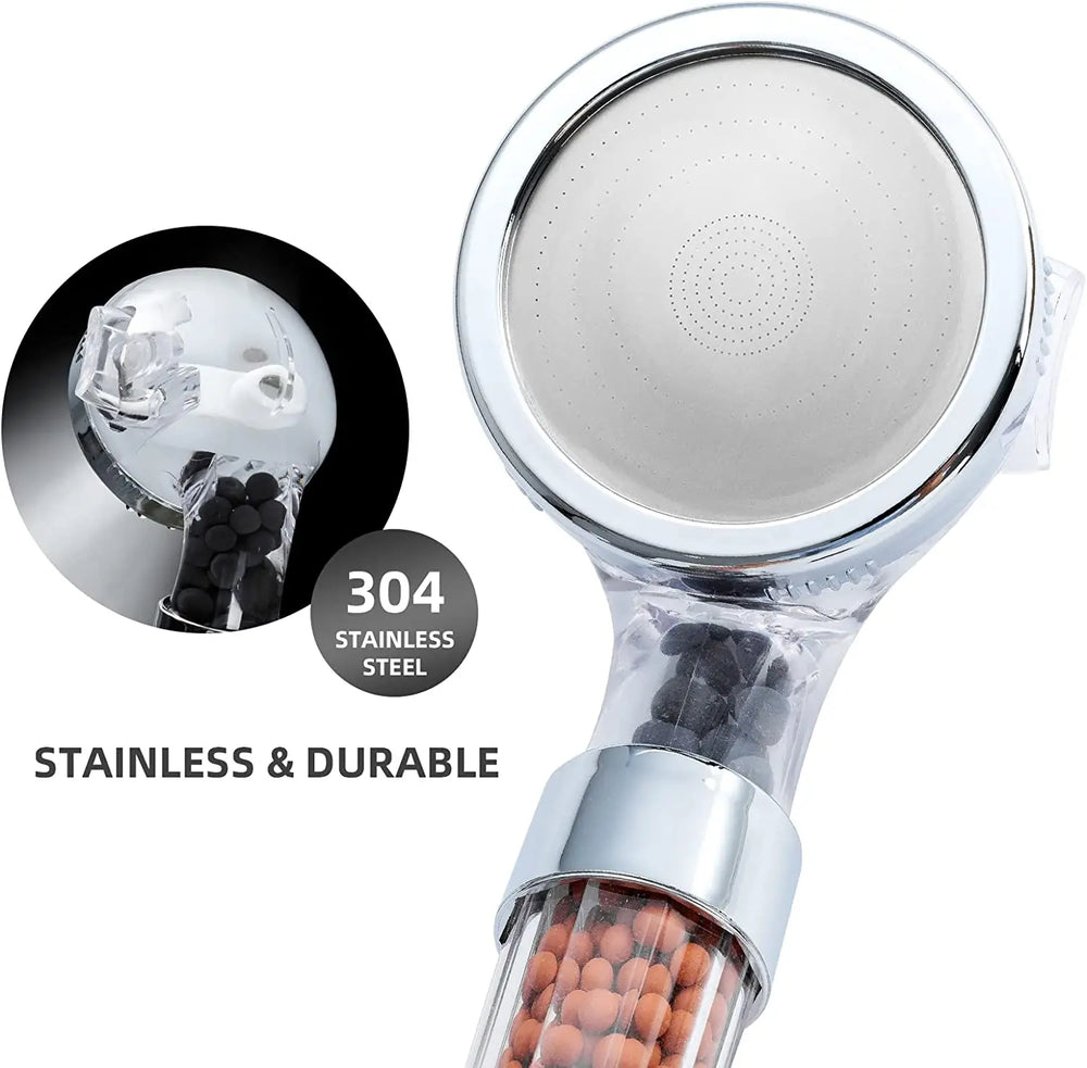 AquaGlow – High-Pressure Water-Saving Showerhead with Filter